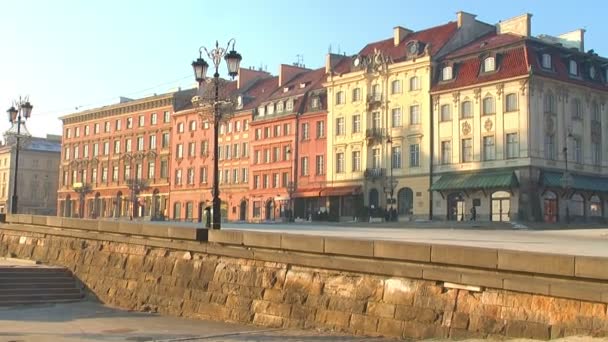 The old town in Warsaw — Stock Video