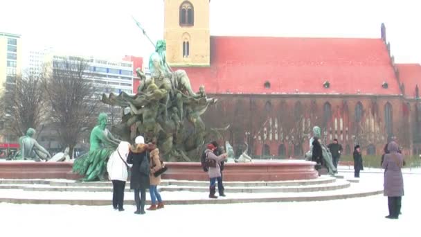 Fuente de Neptuno — Vídeo de stock