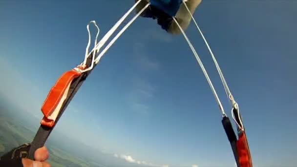 Vista desde el salto en paracaídas — Vídeo de stock