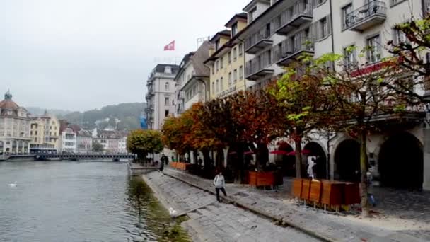 Oude stad van Luzern — Stockvideo