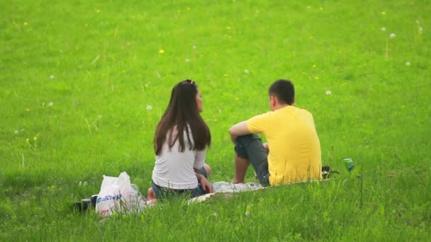 Los turistas se relajan en el parque — Vídeos de Stock