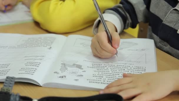 Pupils  with exercise books — Stock Video