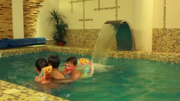 Simning i poolen — Stockvideo