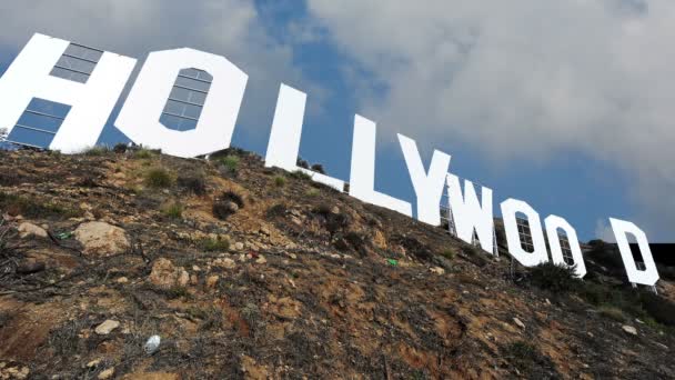 Знаменитый знак Голливуда — стоковое видео