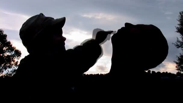 Child with his father — Stock Video