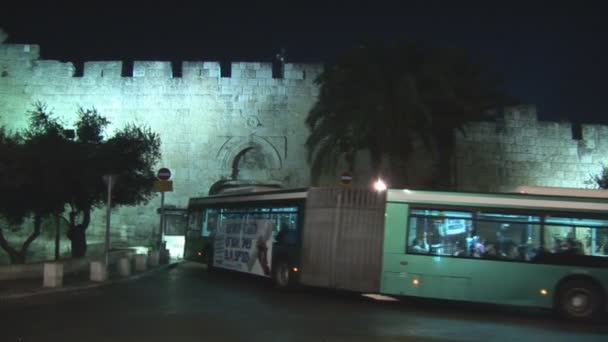 Jerusalém ônibus da cidade — Vídeo de Stock