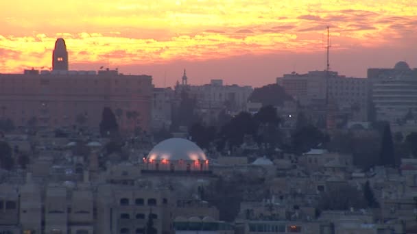 Jerusalén vieja puesta de sol — Vídeo de stock