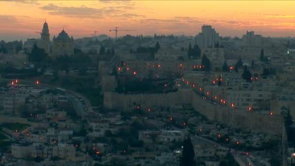 Jerusalem old sunset — Stock Video