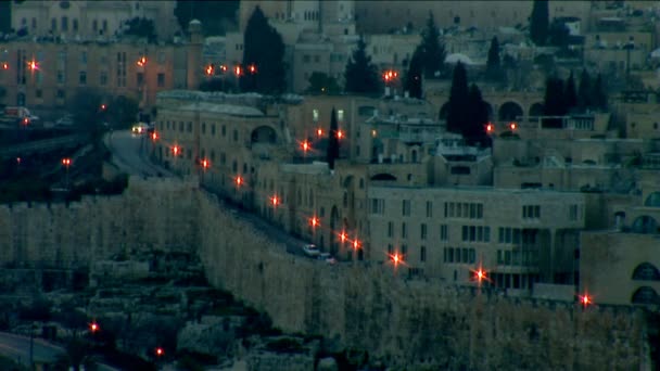 Jeruzalem oude zonsondergang — Stockvideo