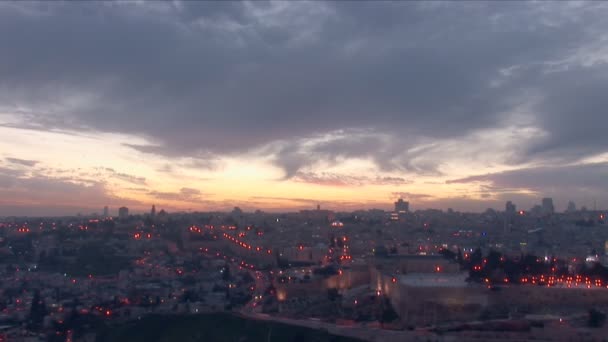 Jerusalén vieja puesta de sol — Vídeos de Stock