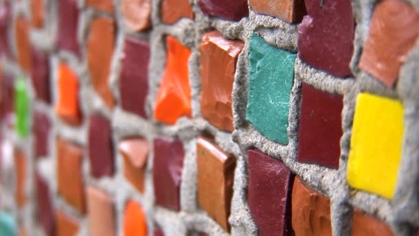 Mosaico en la pared — Vídeo de stock