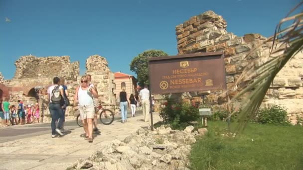 Nessebar entranse — Stock Video