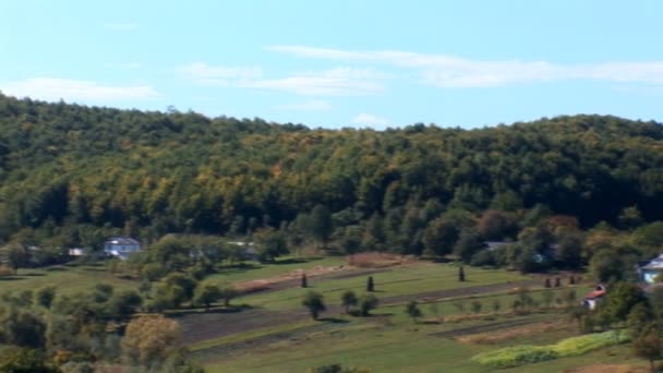 Heuvels aan de voet van de Karpaten — Stockvideo