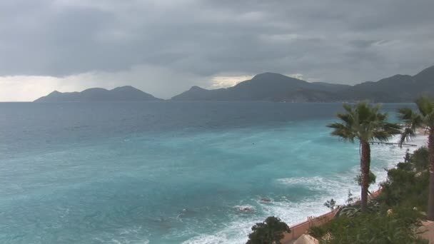 Storm op de Egeïsche zee — Stockvideo