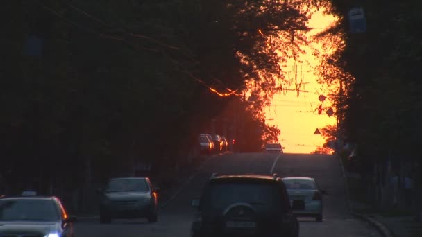 Miejski zachód słońca — Wideo stockowe