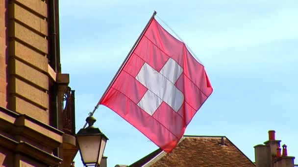 Прапор Швейцарії — стокове відео