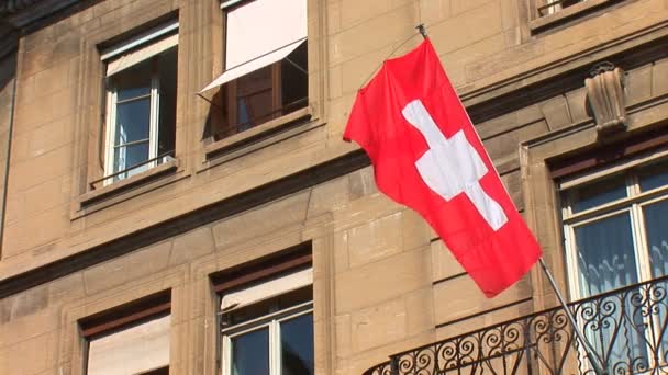 Schweizer Flagge — Stockvideo