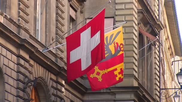 Bandera Suiza — Vídeo de stock