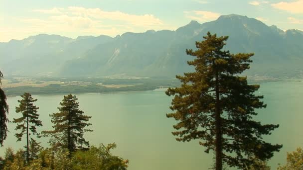 Женевское озеро — стоковое видео