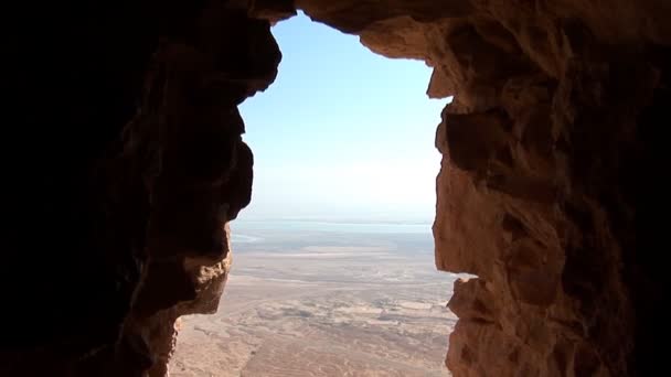 Uitzicht vanaf masada — Stockvideo