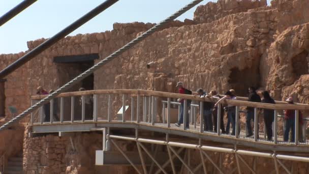 Cableway on Masada — Stock Video