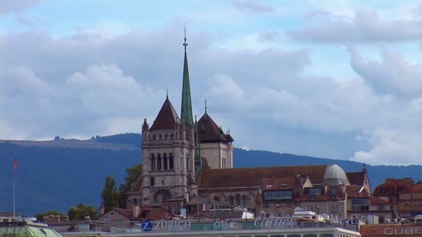 Genf: die Kathedrale St. Pierre — Stockvideo