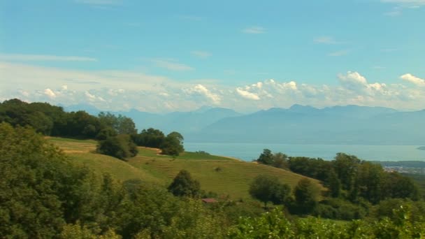 Lago Lemán pan — Vídeos de Stock