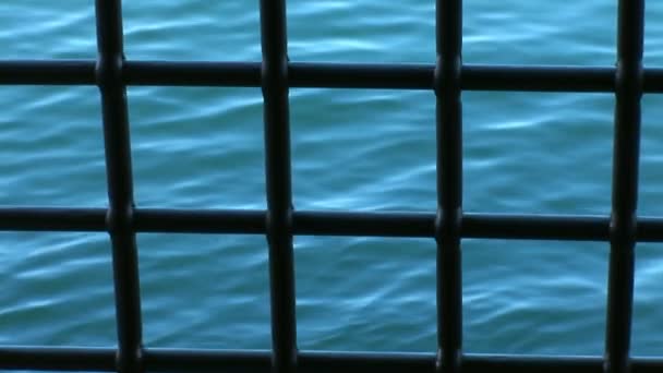 Vlny přes mříže — Stock video