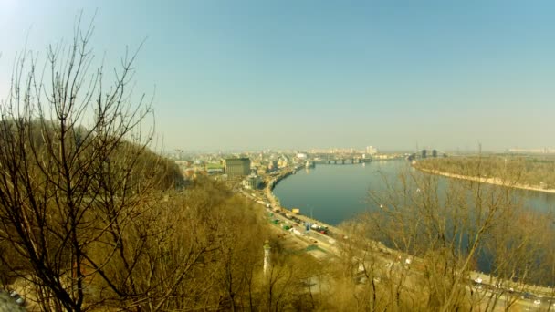 Río Dnipro en Kiev — Vídeo de stock