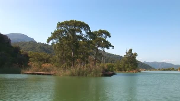 Velero en el río — Vídeos de Stock