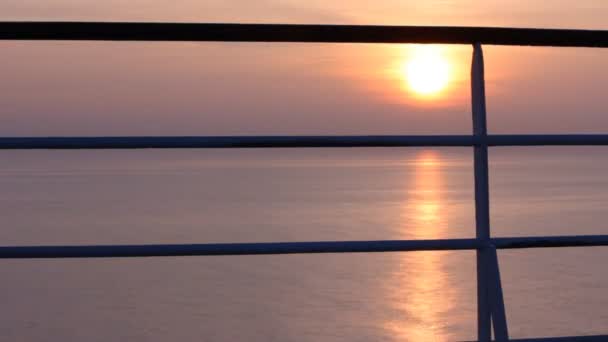 Black sea sunset ship view — Stock Video