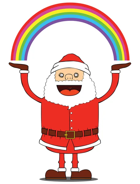 Santa claus hebben regenboog — Stockvector
