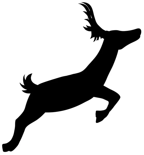 Silhouette Running Deer — Stock Vector