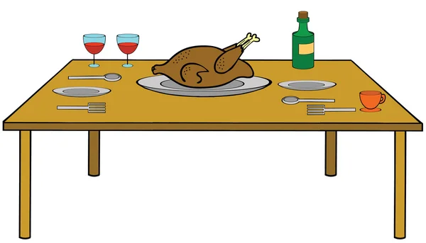 Table-Food está listo — Archivo Imágenes Vectoriales
