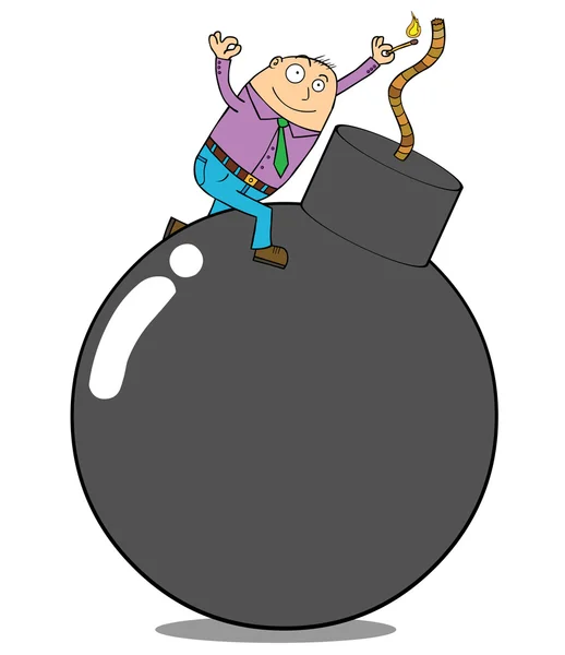 Bomb - No worry, be happy — Stock Vector