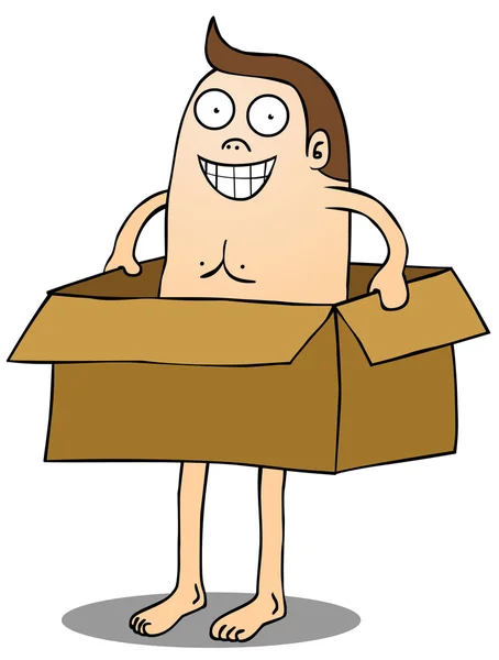 Hombre en caja — Vector de stock