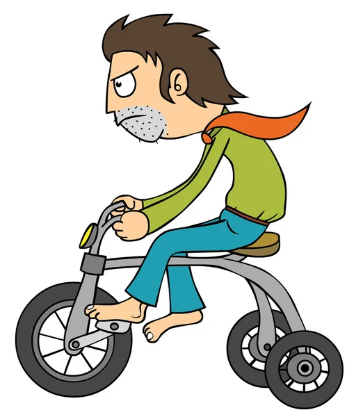 Küçük Bisiklet kullanan adam — Stok Vektör