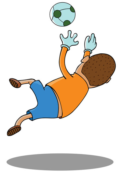 Футболист-хранитель в действии
