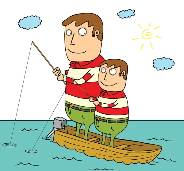 Padre e figlio pesca — Foto Stock