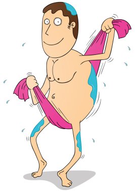 havlu kullanarak adam