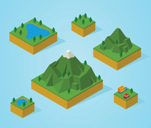 Pre montaje isométrico mapa-montaña — Foto de Stock