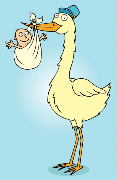 Mister stork med baby — Stockfoto