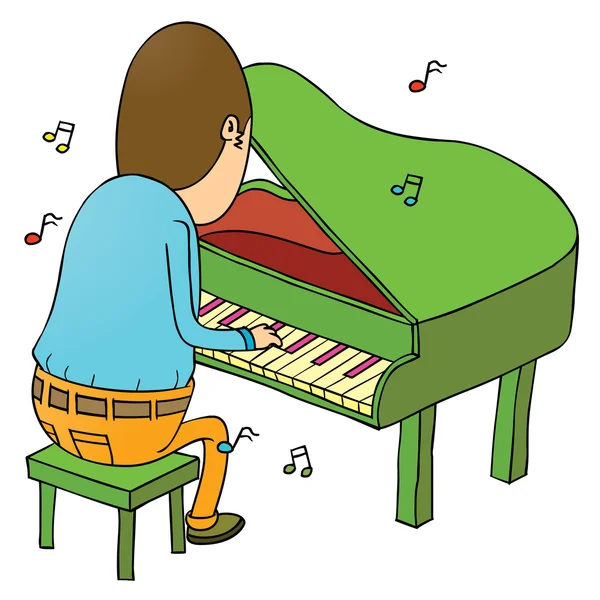 Pianista — Vector de stock