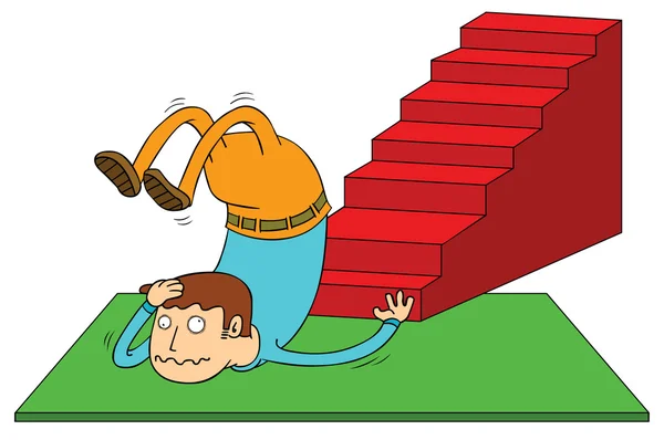 Accidente de escalera — Vector de stock
