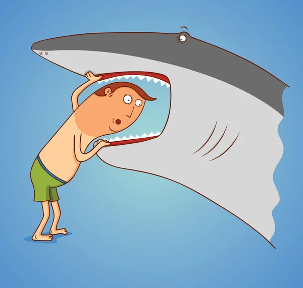 Haai tanden inspectie — Stockvector