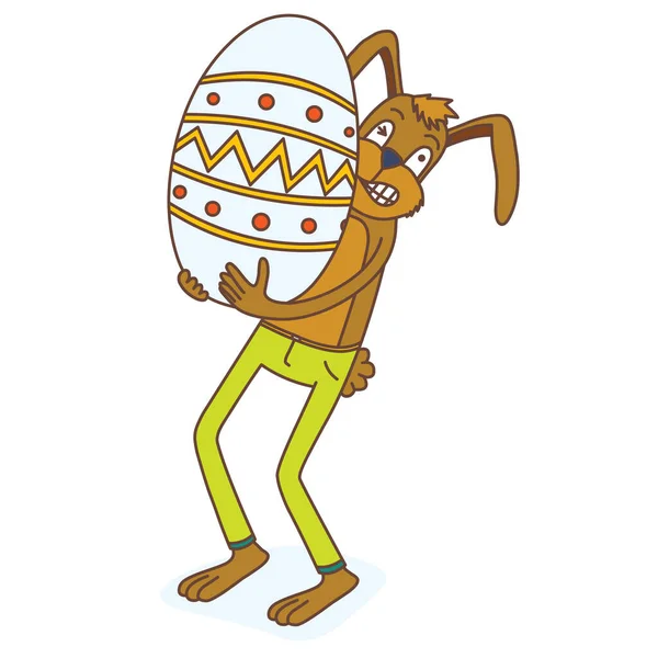 兔子带着复活节彩蛋 矢量图形