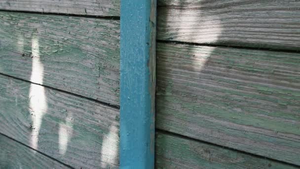 Hand schilderij huis blauwe verf — Stockvideo
