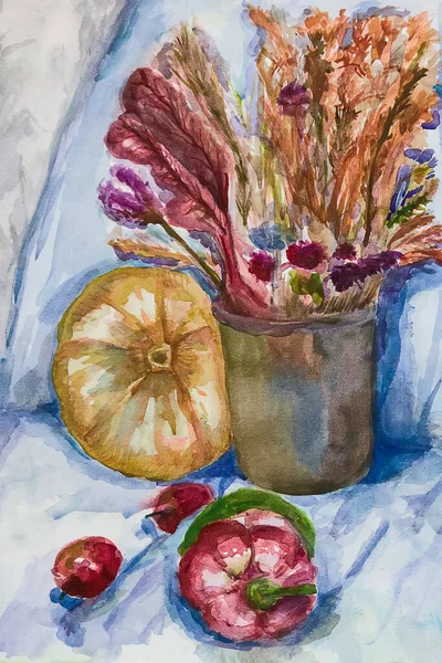 Hand drawn cold still life