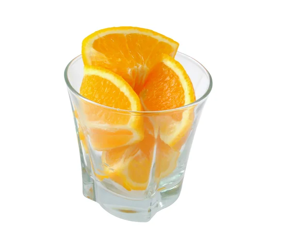 유리에 오렌지 과일 — 스톡 사진
