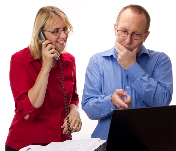 Zwei Unternehmen arbeiten — Stockfoto